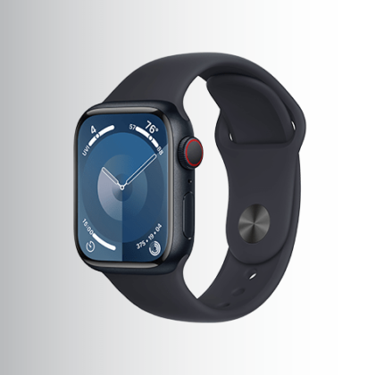 שעון חכם Apple Watch Series 9 45mm Aluminum Case Rubber Sport Band GPS +‎ Cellular אפל